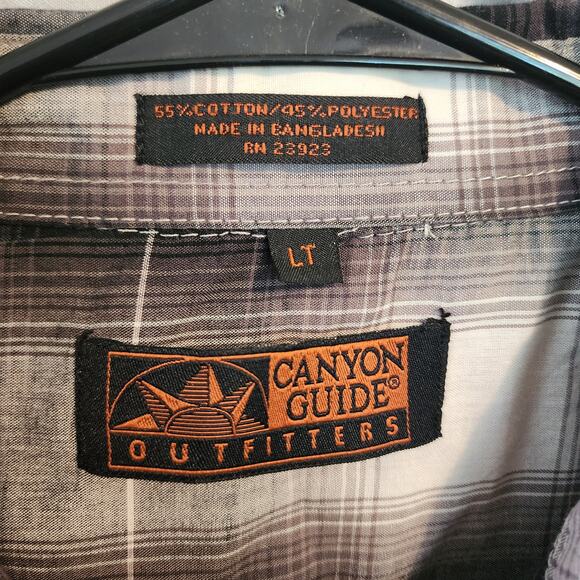 Canyon Guide Outfitters Men’s LT Plaid Pearl Snap Short Sleeve Western Cowboy - Picture 2 of 9